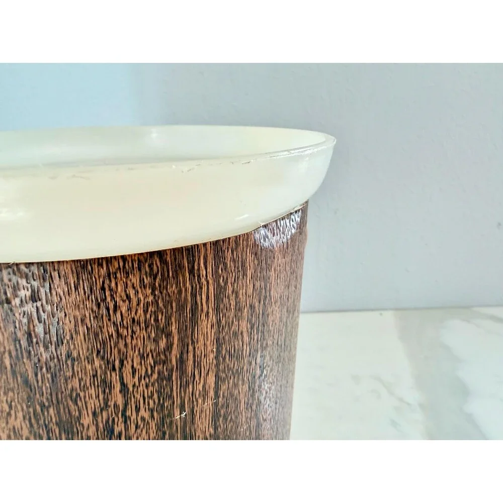 Vintage 1960s Kromex Ice Bucket with Tongs - Marked Made in USA Bar Cart